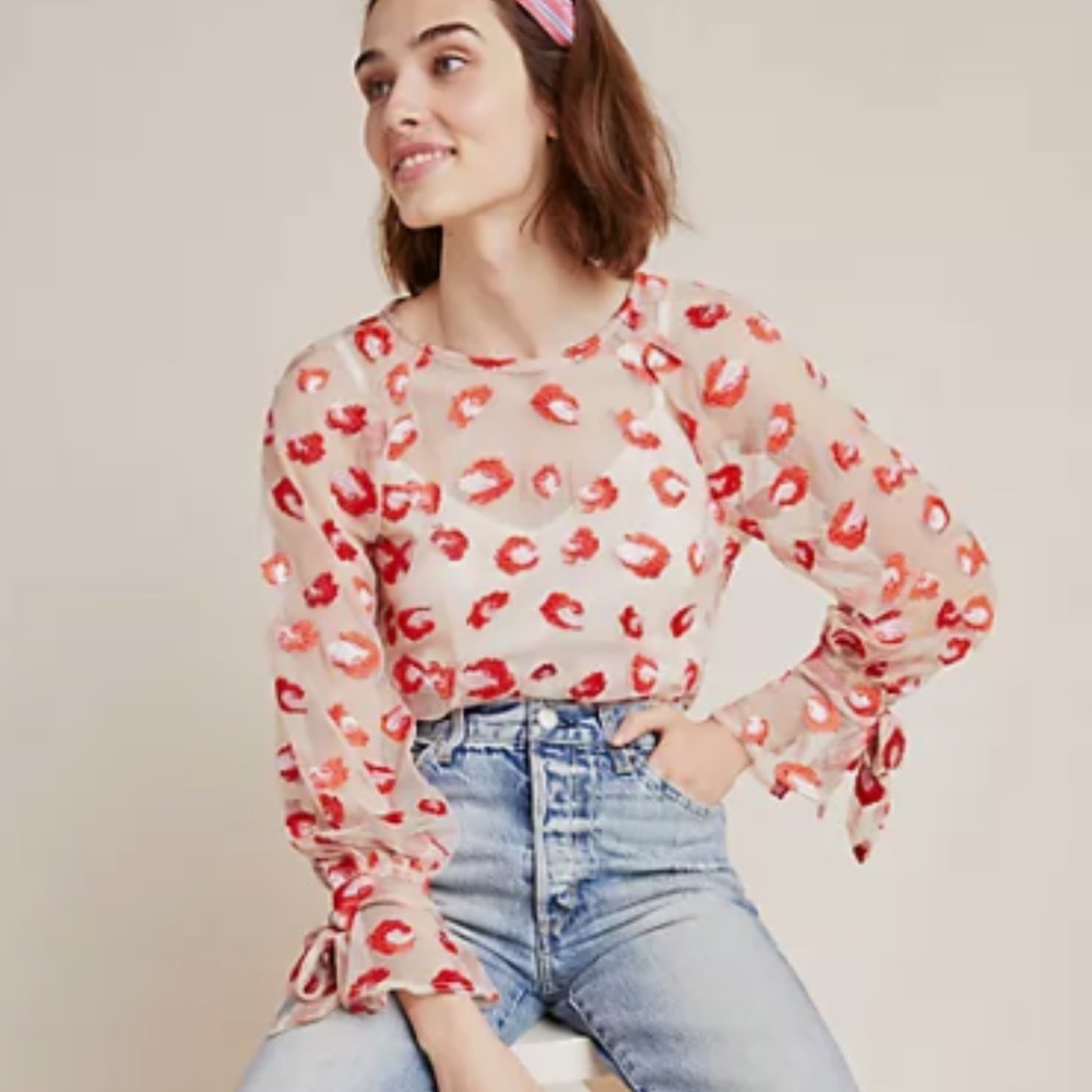 Anthropologie Eva Franco Rosy Leopard Top